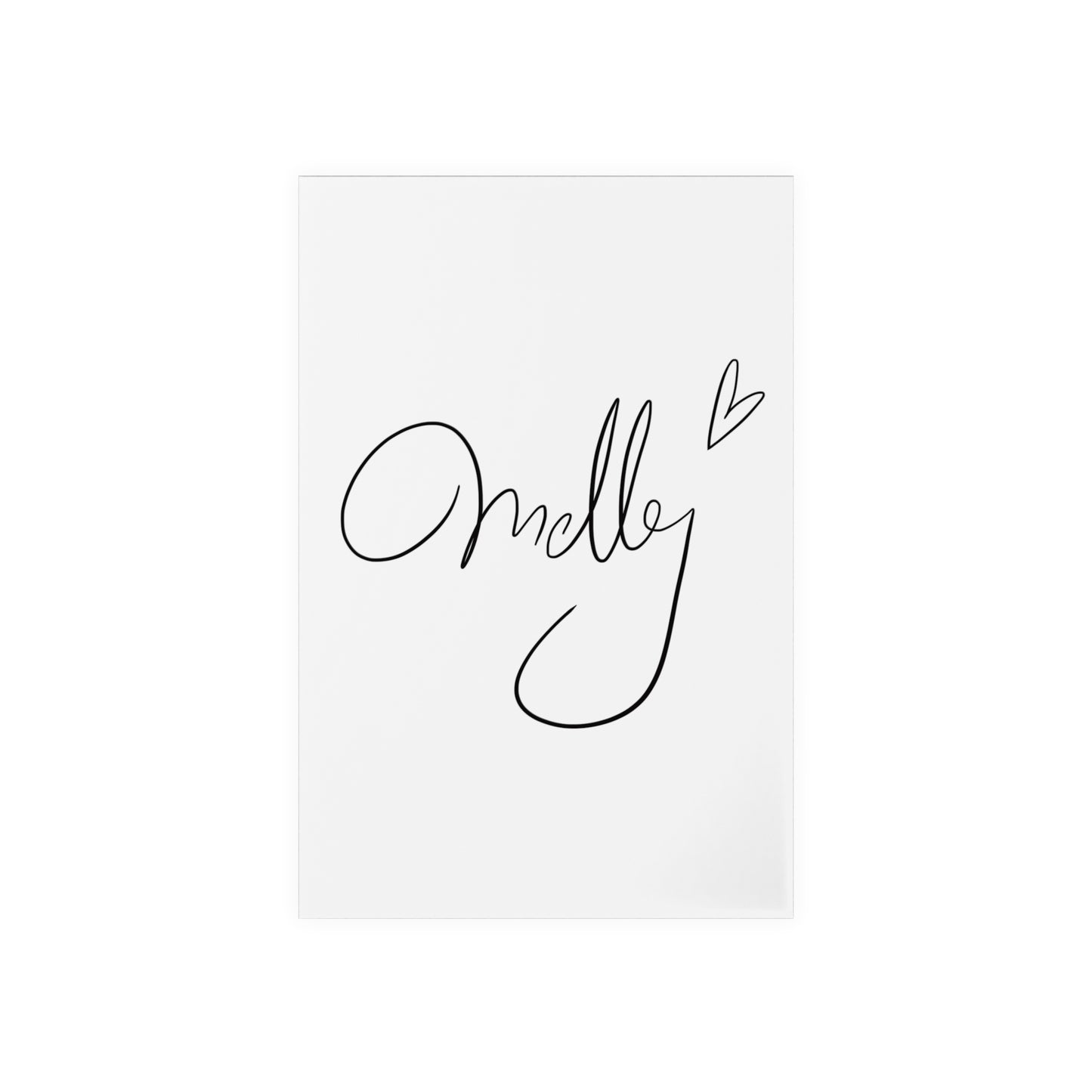 "Melly" Signatur | Aufsteller schwarz