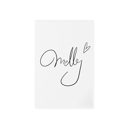 "Melly" Signatur | Aufsteller schwarz