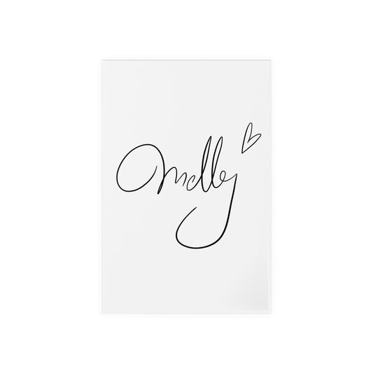 "Melly" Signatur | Aufsteller schwarz