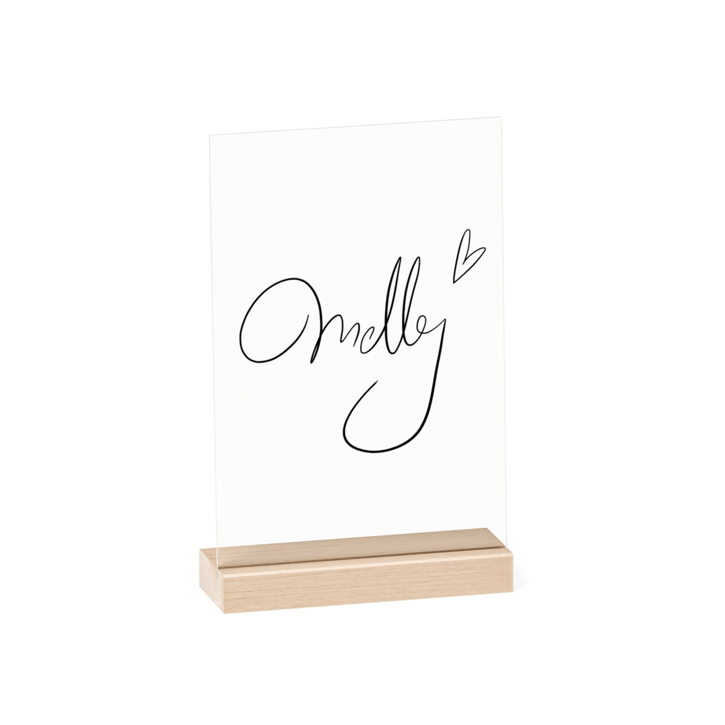"Melly" Signatur | Aufsteller schwarz