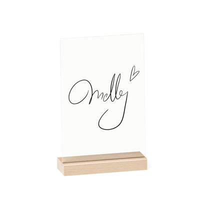 "Melly" Signatur | Aufsteller schwarz